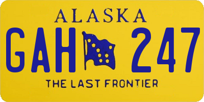 AK license plate GAH247