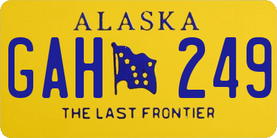 AK license plate GAH249