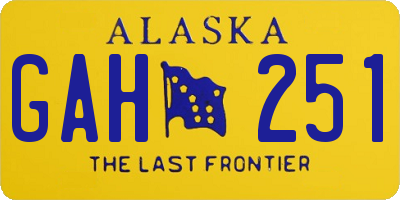 AK license plate GAH251