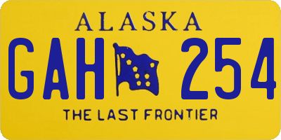 AK license plate GAH254