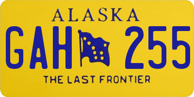 AK license plate GAH255