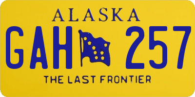 AK license plate GAH257