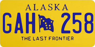 AK license plate GAH258