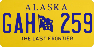 AK license plate GAH259