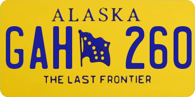 AK license plate GAH260