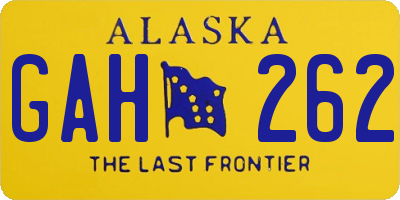 AK license plate GAH262