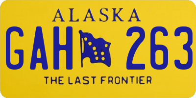 AK license plate GAH263