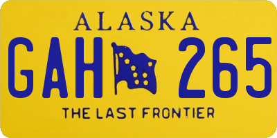 AK license plate GAH265