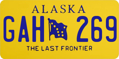 AK license plate GAH269