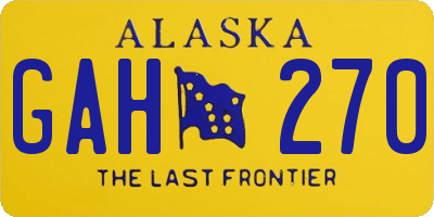 AK license plate GAH270