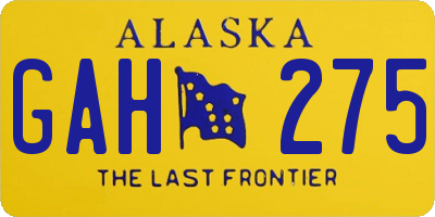 AK license plate GAH275