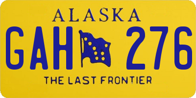 AK license plate GAH276