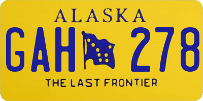 AK license plate GAH278