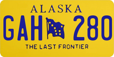 AK license plate GAH280