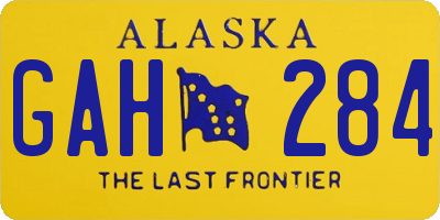 AK license plate GAH284