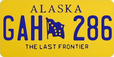 AK license plate GAH286