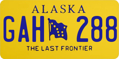 AK license plate GAH288