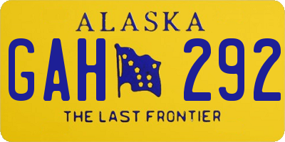 AK license plate GAH292