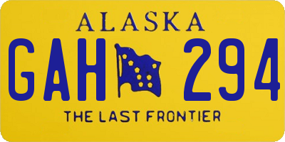 AK license plate GAH294