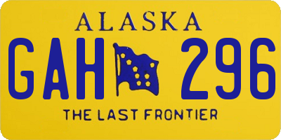 AK license plate GAH296