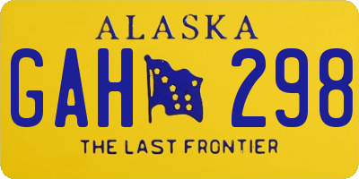 AK license plate GAH298