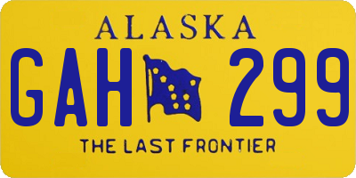 AK license plate GAH299