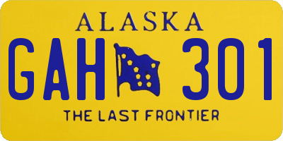 AK license plate GAH301