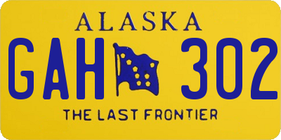 AK license plate GAH302