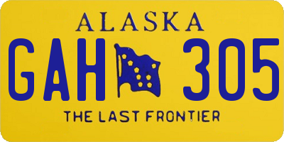 AK license plate GAH305