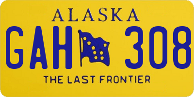 AK license plate GAH308