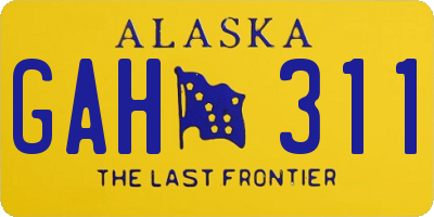 AK license plate GAH311