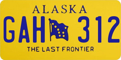 AK license plate GAH312