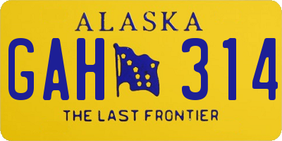 AK license plate GAH314