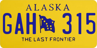 AK license plate GAH315