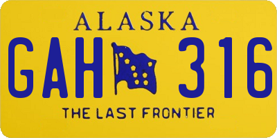 AK license plate GAH316