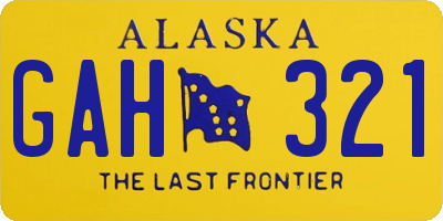 AK license plate GAH321