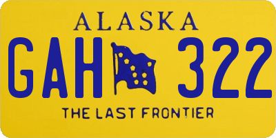 AK license plate GAH322