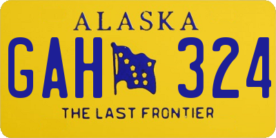 AK license plate GAH324