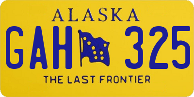 AK license plate GAH325