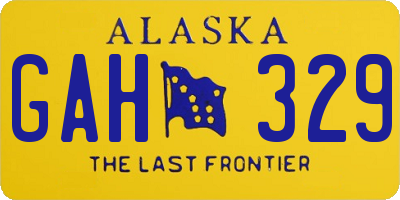 AK license plate GAH329