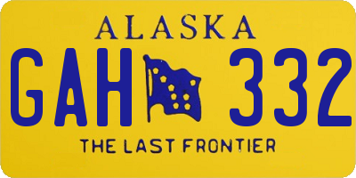 AK license plate GAH332