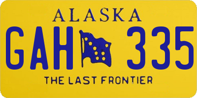 AK license plate GAH335