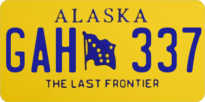 AK license plate GAH337