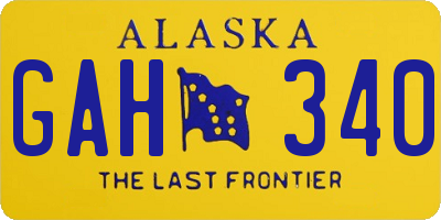 AK license plate GAH340