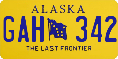 AK license plate GAH342