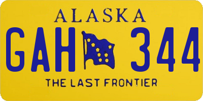 AK license plate GAH344