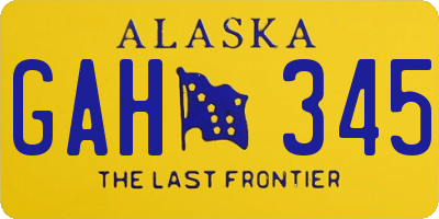 AK license plate GAH345