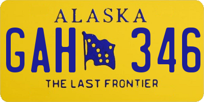 AK license plate GAH346