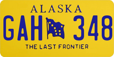 AK license plate GAH348