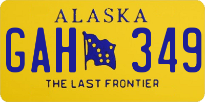 AK license plate GAH349